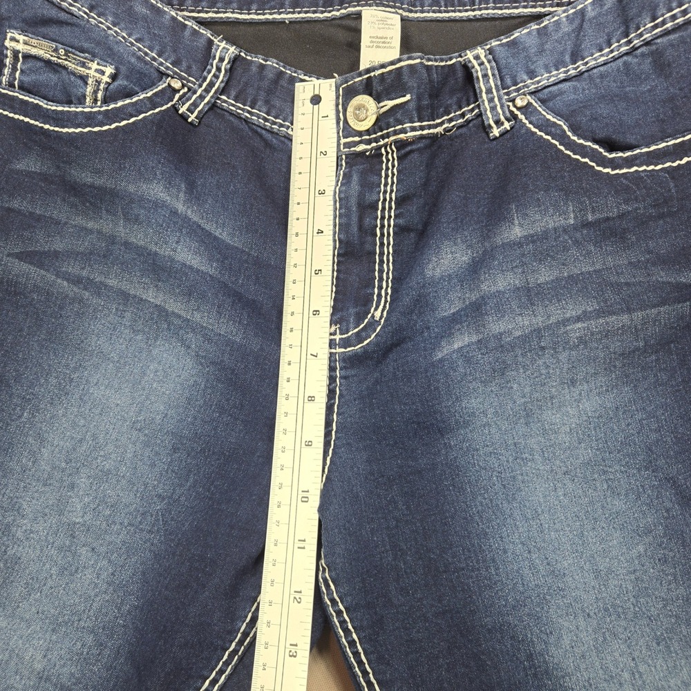 Maurices Jeans Dark Wash Contrast Stitch Sequin Pocket Blue Womens 20 REG - Picture 13 of 13
